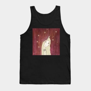 Girl and Mouse in Magical Vines Tank Top